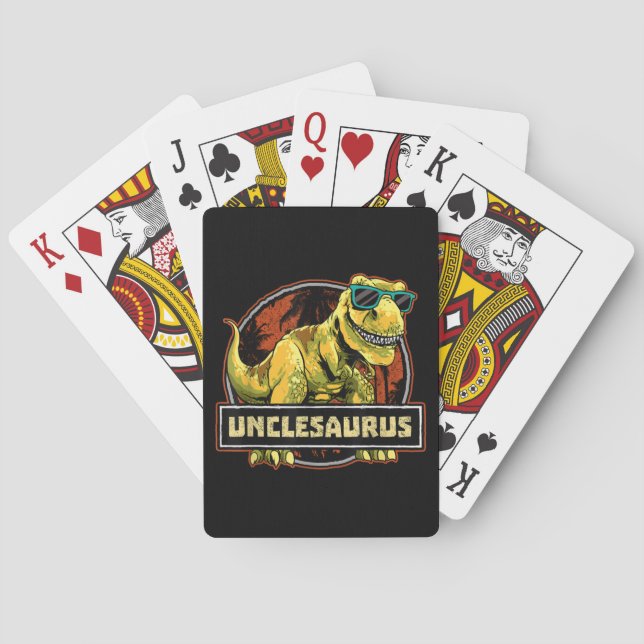 Unclesaurus T rex Uncle Saurus Dinosaur Playing Cards (Back)
