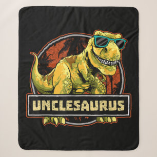Unclesaurus T rex Uncle Saurus Dinosaur Sherpa Blanket