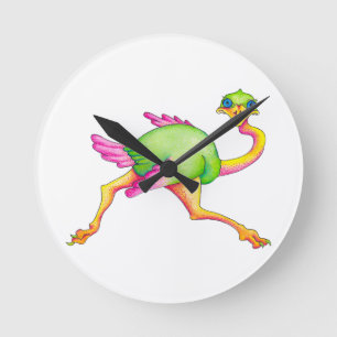 Uncommon Ostrich Round Clock