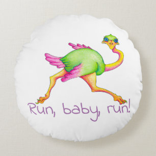 Uncommon Ostrich Round Cushion