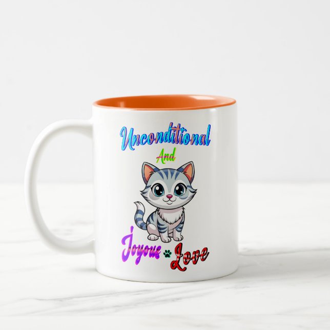 Unconditional And Joyous Love Two-Tone Coffee Mug (Left)