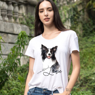 Unconditional Love Border Collie Portrait T-Shirt