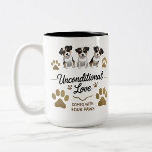 Unconditional Love Comes with Four Paws –  Two-Tone Coffee Mug