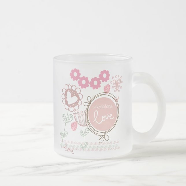 Unconditional Love Frosted Glass Coffee Mug (Right)