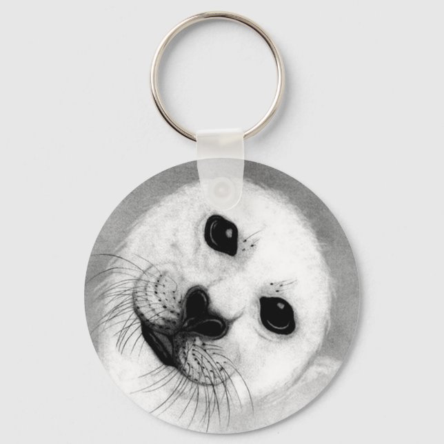 Unconditional Love Harp Seal Key Ring (Front)