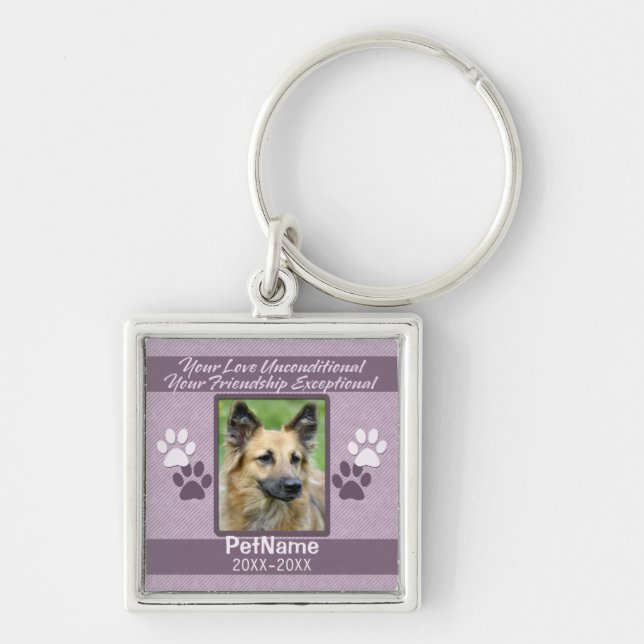 Unconditional Love Pet Sympathy Custom Key Ring (Front)