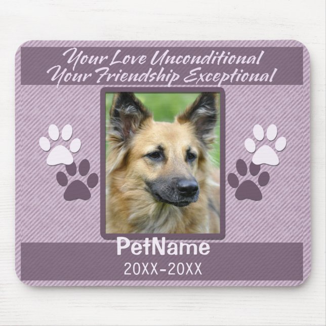 Unconditional Love Pet Sympathy Custom Mouse Mat (Front)