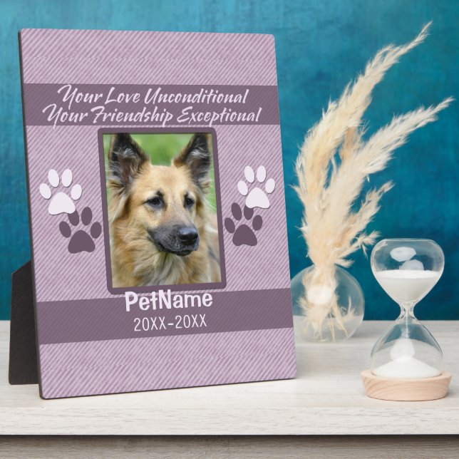 Unconditional Love Pet Sympathy Custom Plaque (Side)