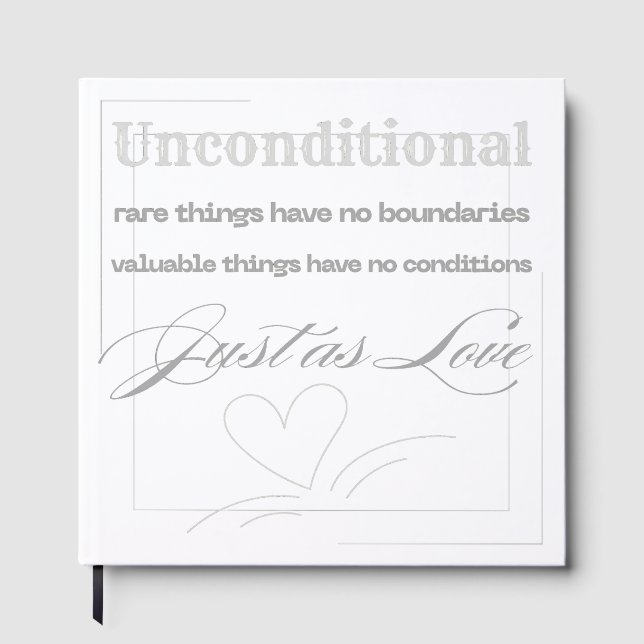 Unconditional Love Quote  Guest Book (Front)