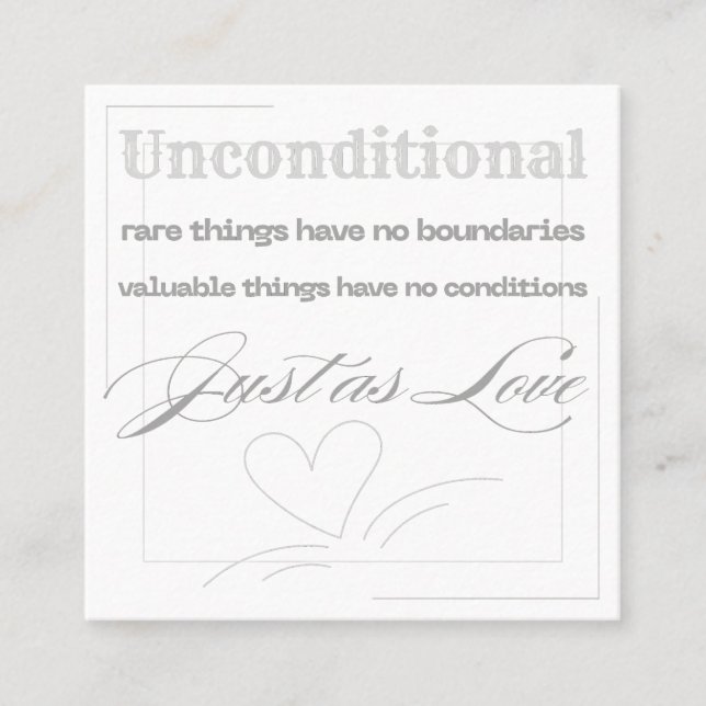 Unconditional Love Quote  Loyalty Card (Front)