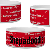 Unconditional Love Red Black and White Shepadoodle