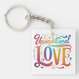 Unconditional Love Square Keychain 