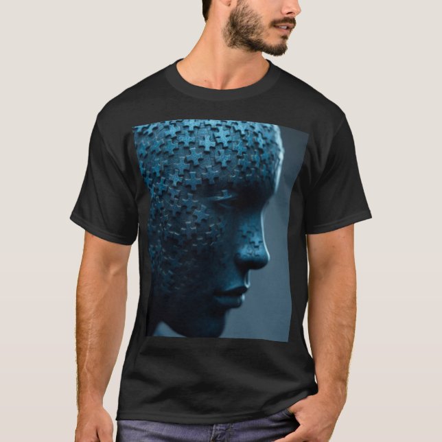 Uncontained Head : Puzzle Woman T-Shirt (Front)