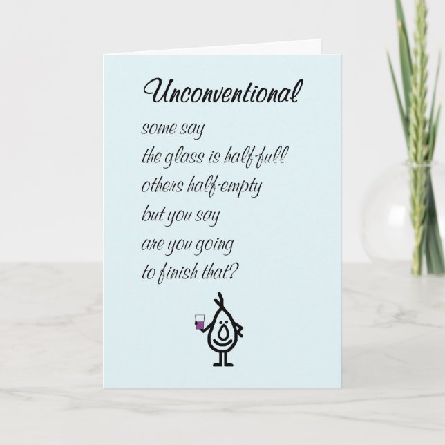 Unconventional - A Funny College Graduation Poem Card (Front)