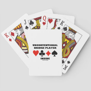 Unconventional Bridge Player Inside Card Suits