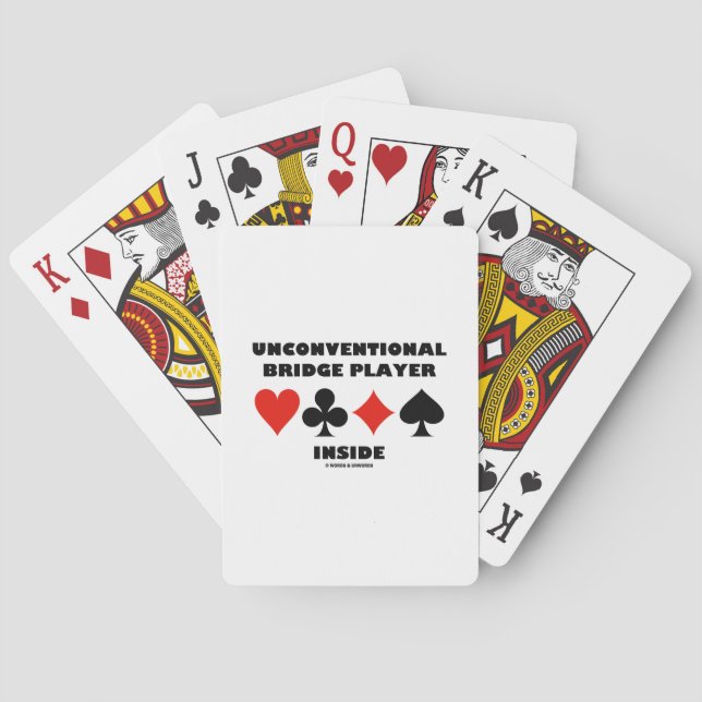 Unconventional Bridge Player Inside Card Suits (Back)