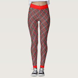 Unconventional Red White and Black PLAID Leggings