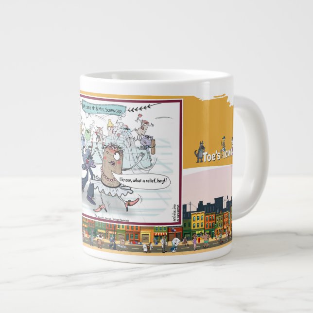 Uncorked Matrimony | Wedding Large Coffee Mug (Front Right)