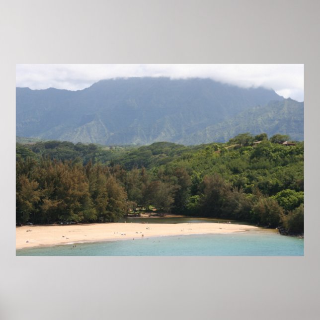 Uncrowded  Beach, Kauai, Hawaii Poster (Front)