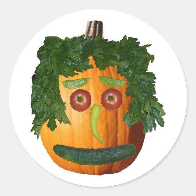 Uncut Pumpkin Face Sticker (Front)