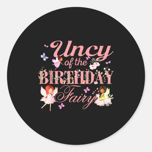 Uncy Of The Birthday Fairy Little Girl Magical Fam Classic Round Sticker (Front)