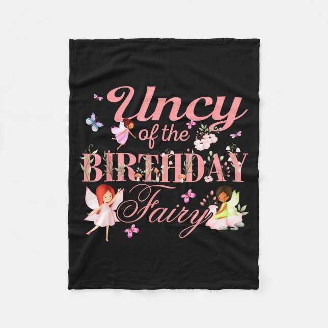 Uncy Of The Birthday Fairy Little Girl Magical Fam Fleece Blanket (Front)