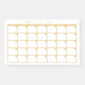 Undated Sticky Note Calendar - Yellow