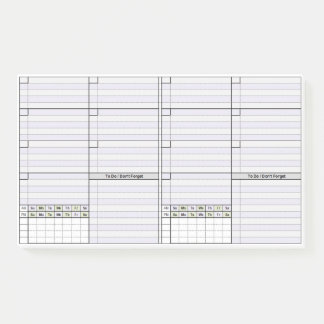 Undated Weekly 2-per Page Post-it Notes