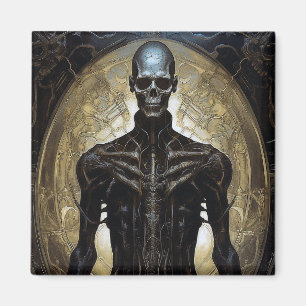 Undead Cyborg Sci-Fi Horror Art Magnet