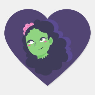 undead halloween zombie woman monster bride heart sticker