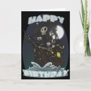 Undead Pirate Ship Birthday Card