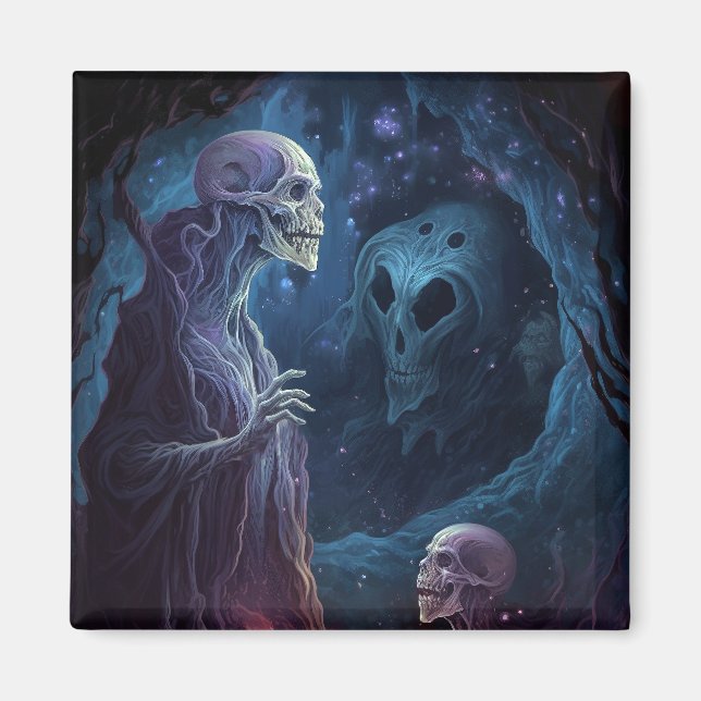 Undead Skeleton Creatures Horror Art Magnet (Front)