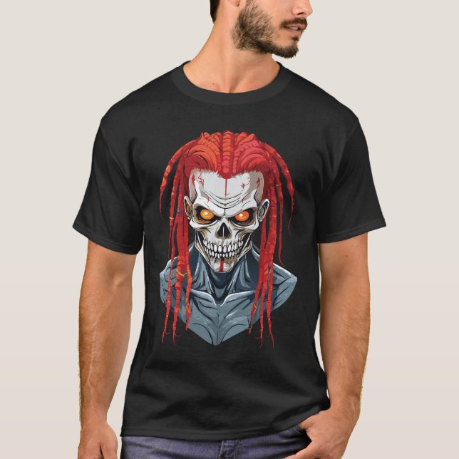 Undead With Red Dreadlocks T-Shirt (Front)