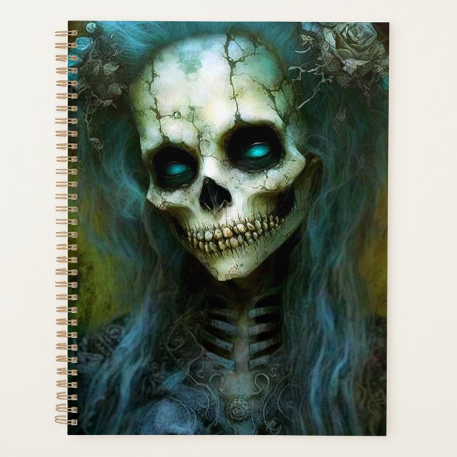 Undead Woman Skeleton Horror Planner (Front)