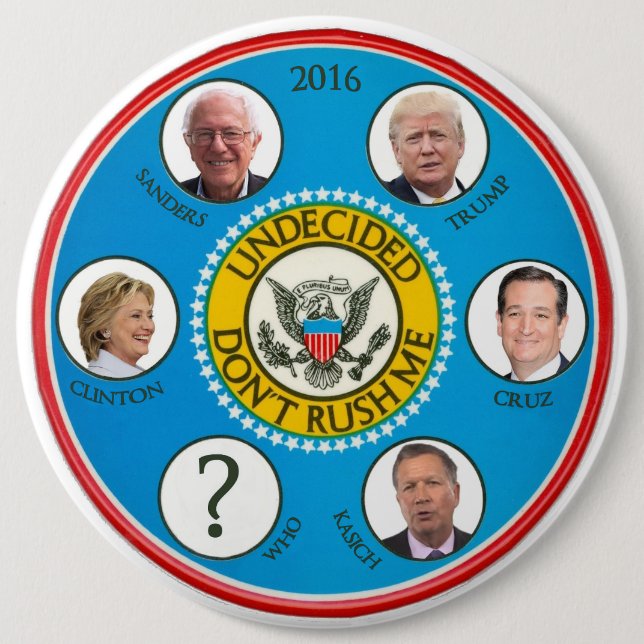 Undecided 2016 6 cm round badge (Front)