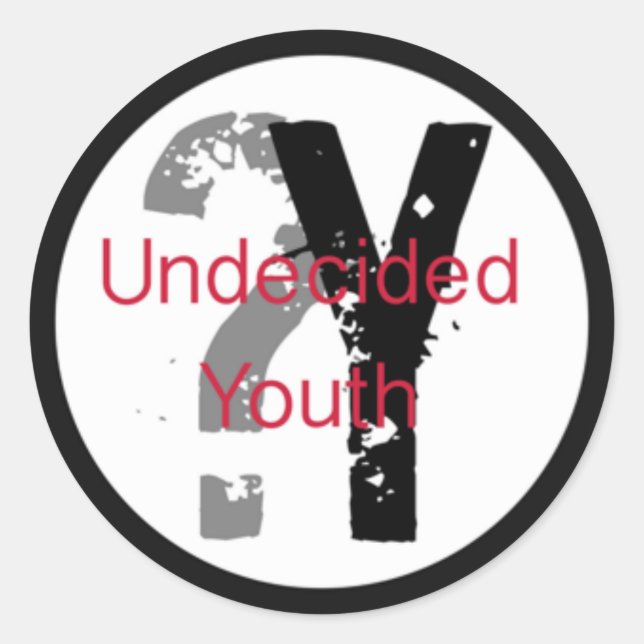 Undecided Youth Stickers (3 inch) (Front)