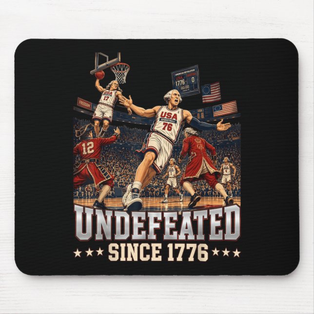 Undefeated Since 1776 Founding Father Meme 4th Of Mouse Mat (Front)