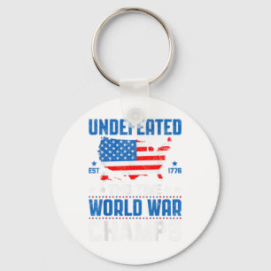 Undefeated Two Time World War Champs Patriotic 4th Key Ring