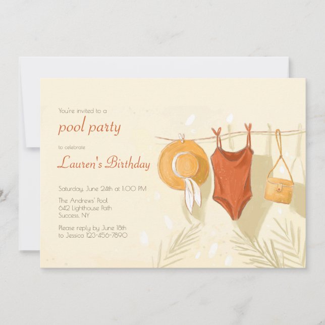 Undeniably Summer Pool Party Invitation (Front)