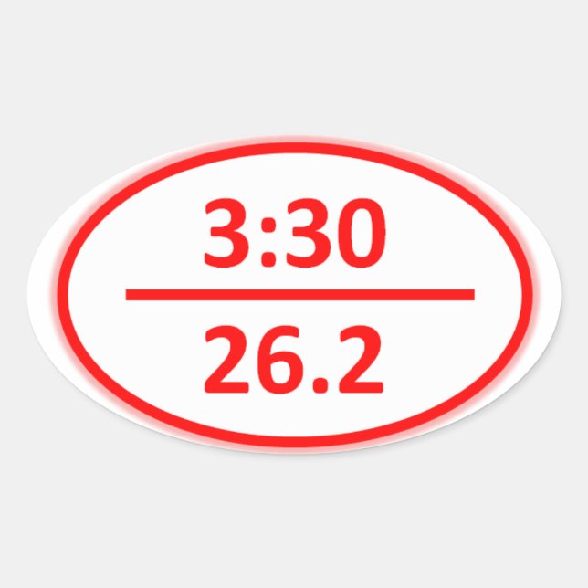 Under 3:30 for a Marathon Oval Sticker (Front)