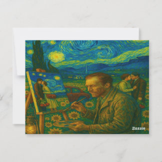 under a starry muse postcard