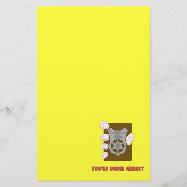 Under Arrest Stationery (Front)
