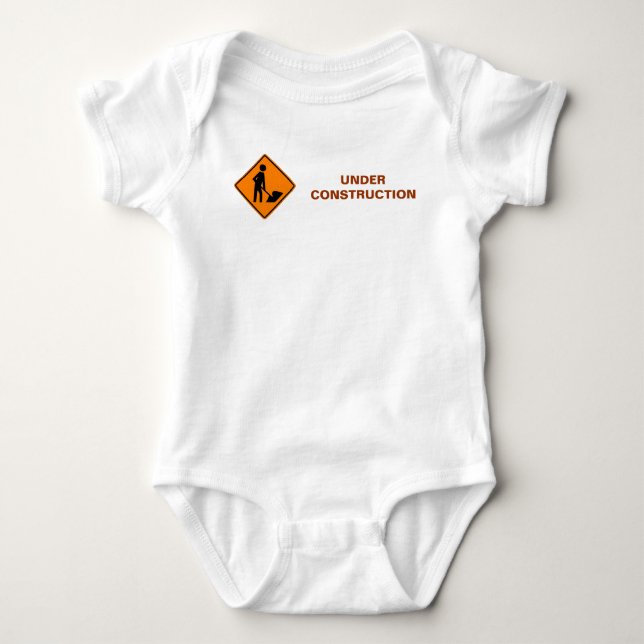 under-construction01 baby bodysuit (Front)