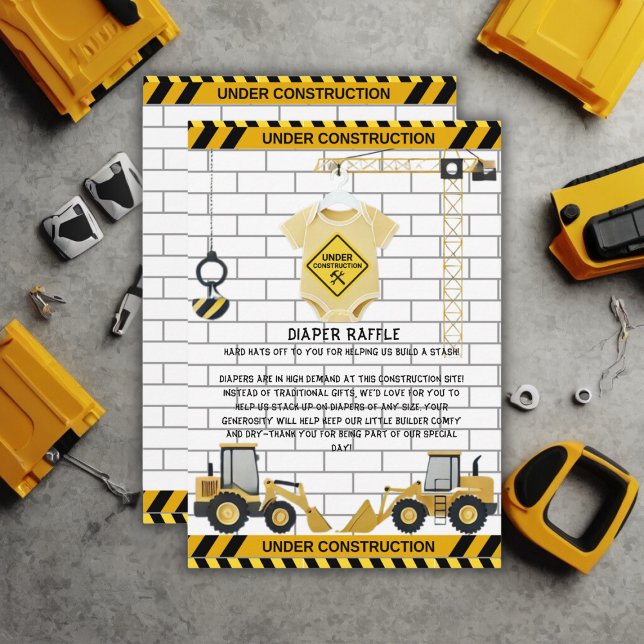 Under Construction Baby Clothes Baby Shower Enclosure Card (Creator Uploaded)