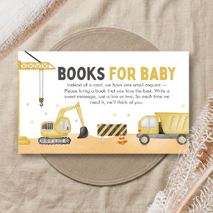 Under Construction Baby Shower Books for Baby Enclosure Card