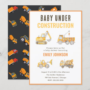Under Construction Baby Shower Invitation