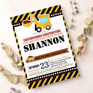 UNDER CONSTRUCTION Baby Shower Invitation