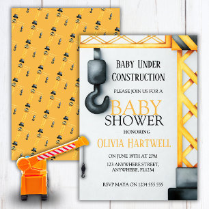Under Construction Baby Shower Invitation~ Invitation