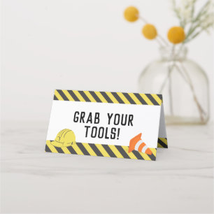 Under Construction Birthday Activity/Food Label Place Card