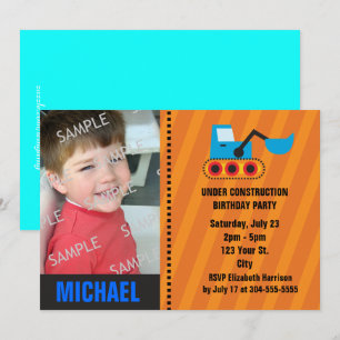 Under Construction Birthday Invitation